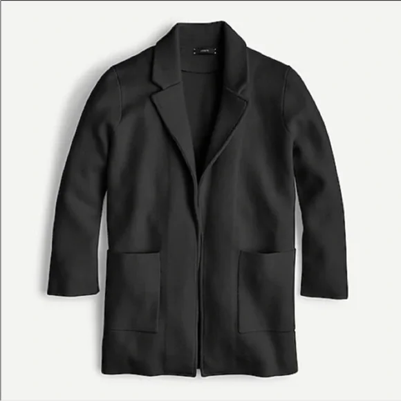 J.CREW open front sweater blazer black relaxed fit office work size L - Picture 1 of 11